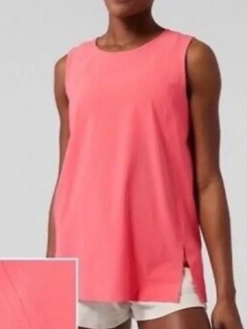 Athleta Refined Zephyr Tank size Small sleeveless pink coral